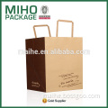 direct factory machine made customized printing brown fast food paper bags with handles wholesale